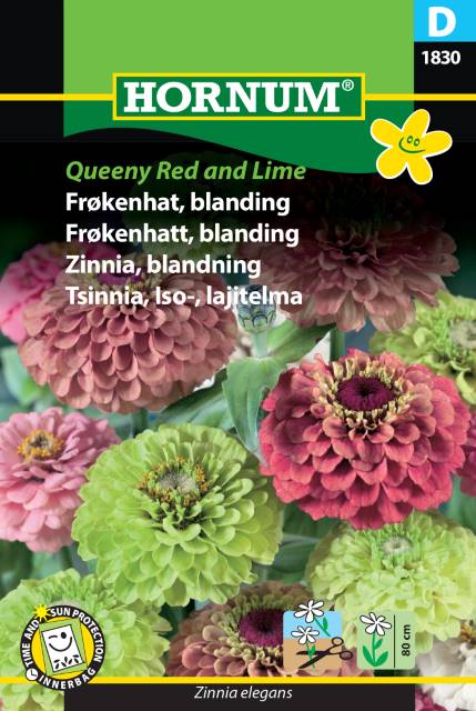 Zinnia Mix ’Queeny Red and Lime’ frö