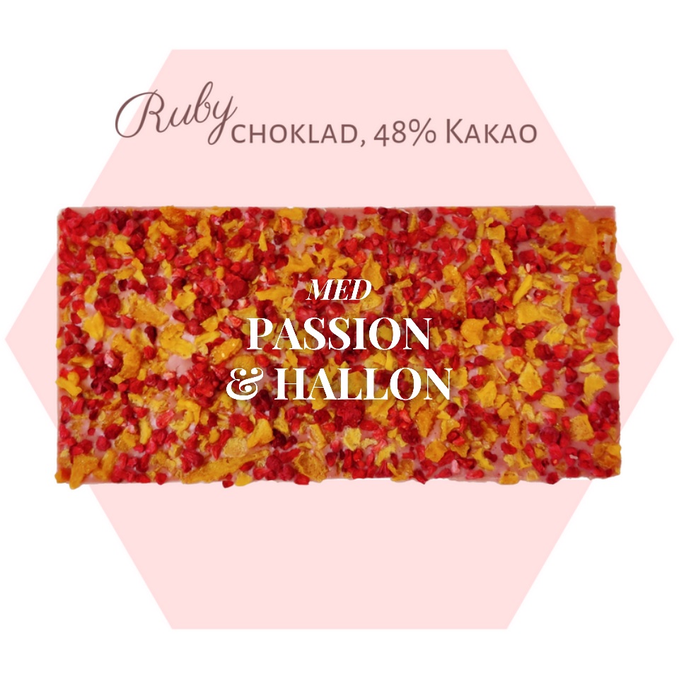 Rubychoklad 48% Passionsfrukt & Hallon 100g