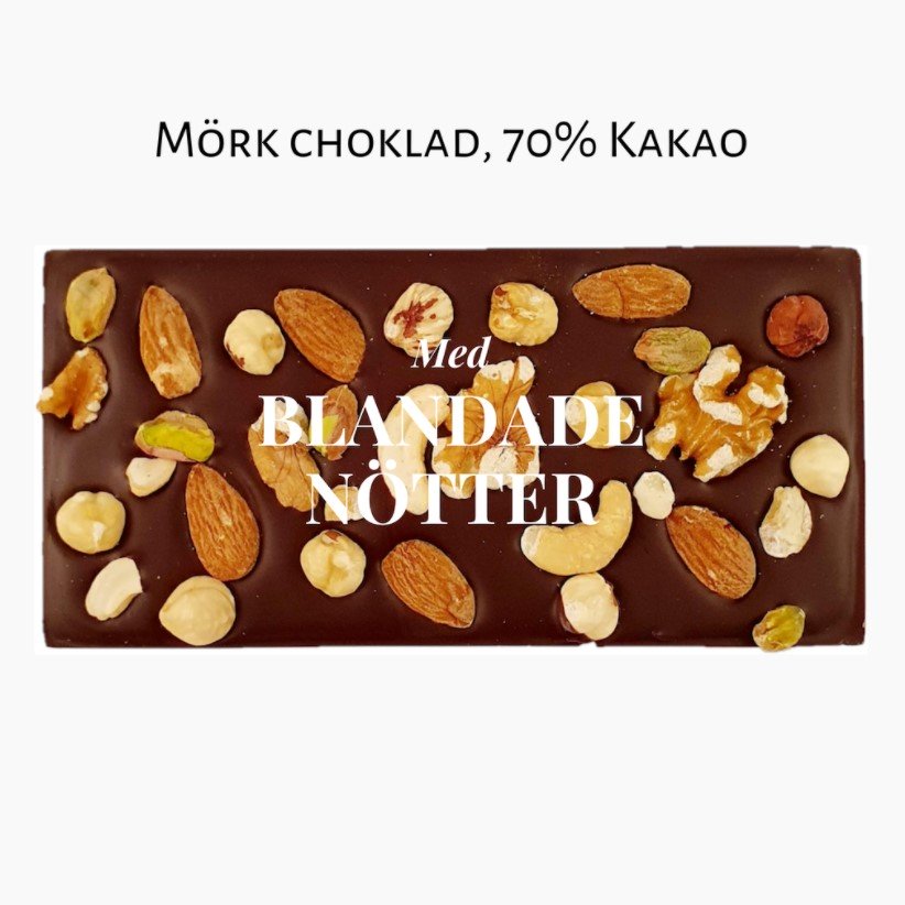 Choklad 70% Blandade Nötter 100g