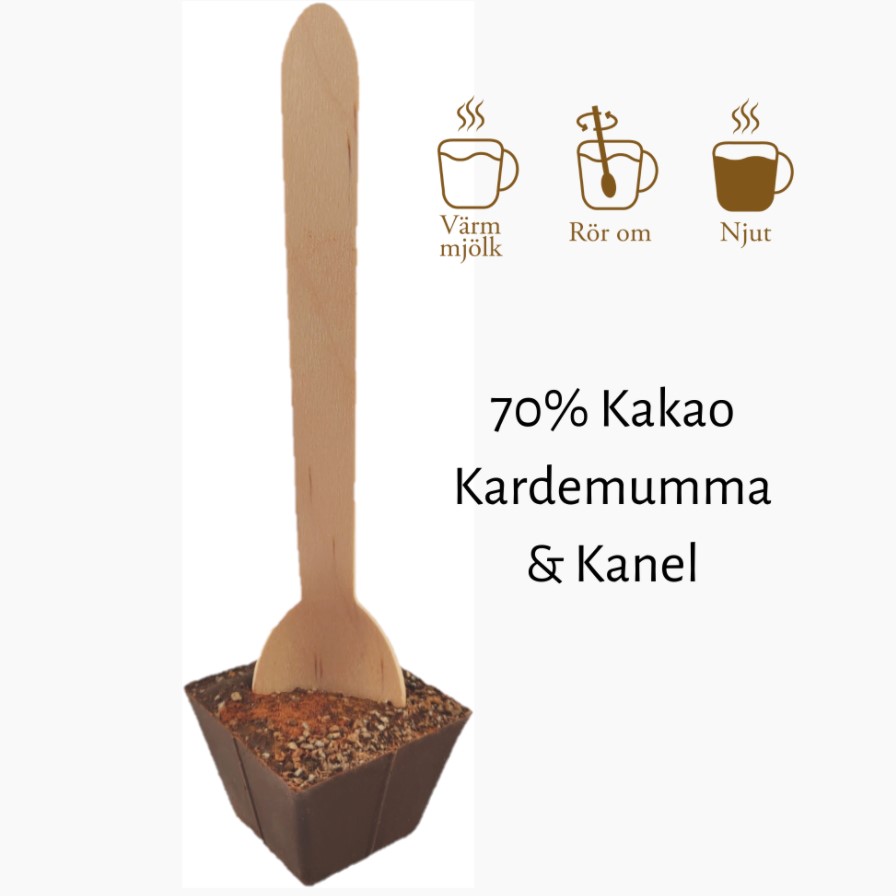 Drickchoklad 70% Kardemumma & Kanel