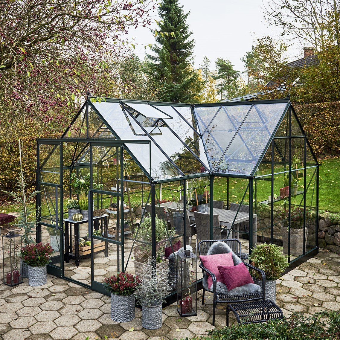 Växthus 'Garden Room' Härdat Glas - Svart