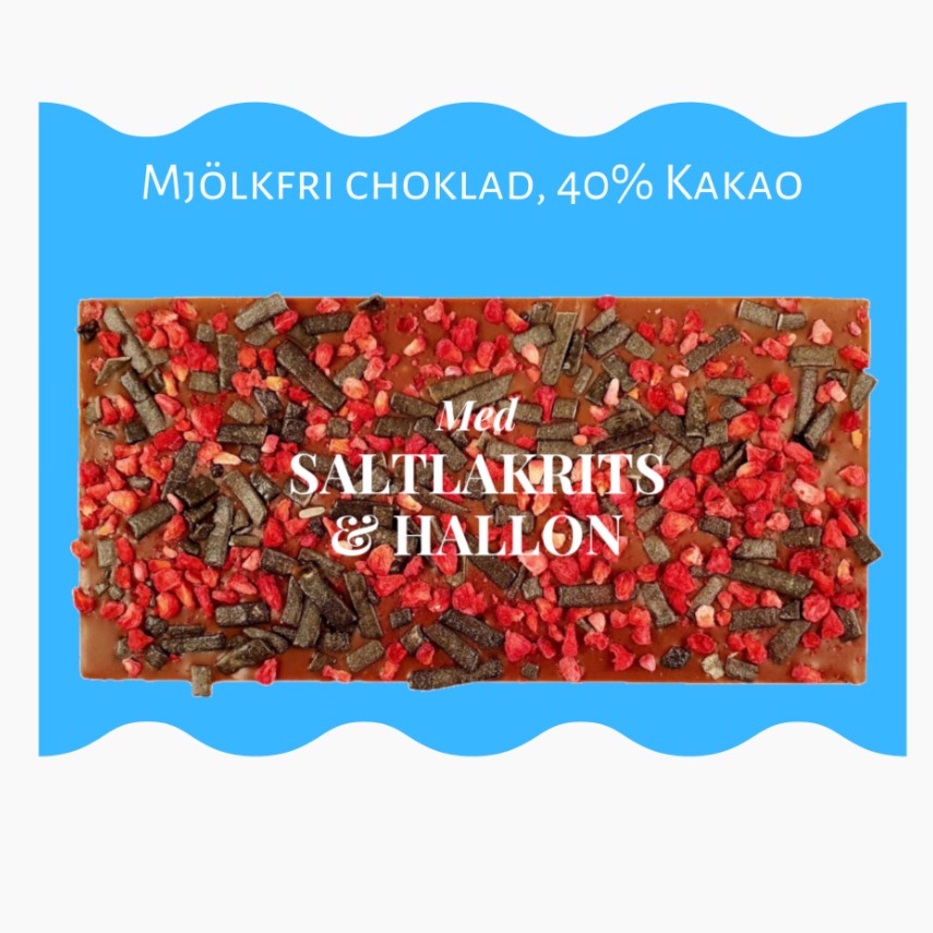 Mjölkfri Choklad Saltlakrits & Hallon 100g