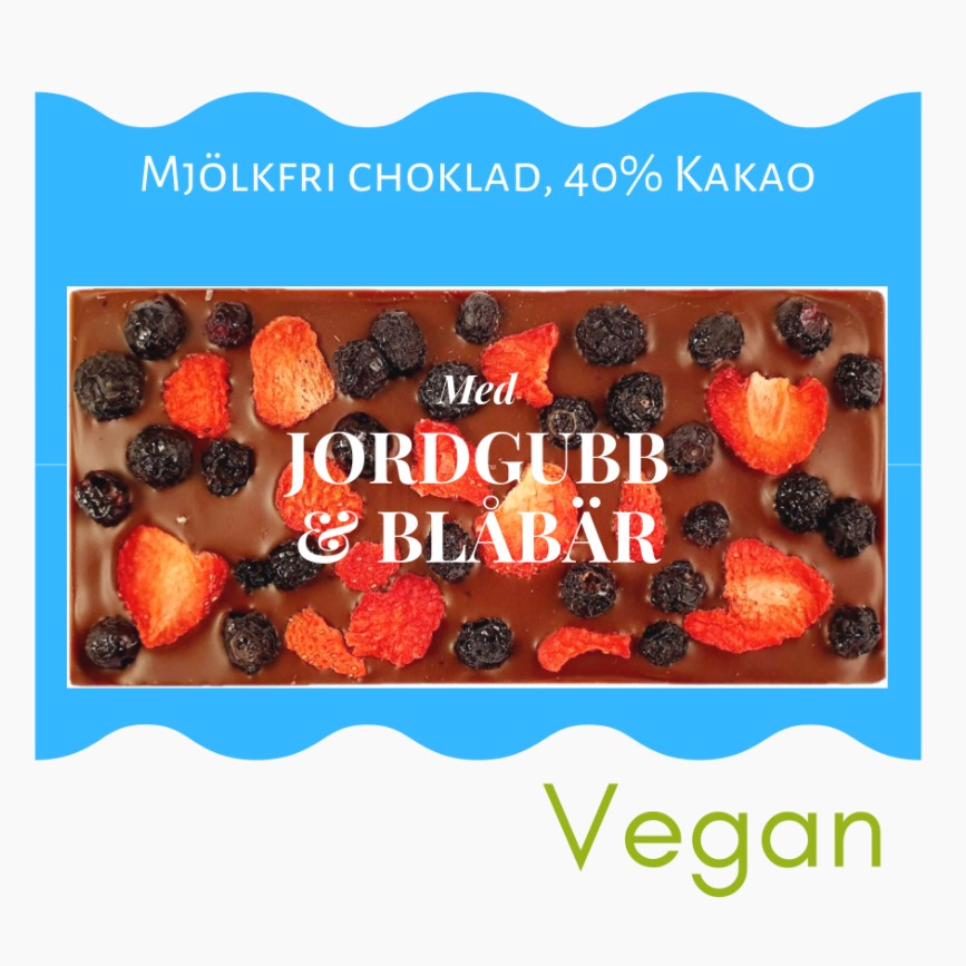 Mjölkfri Choklad Jordgubb & Blåbär 100g