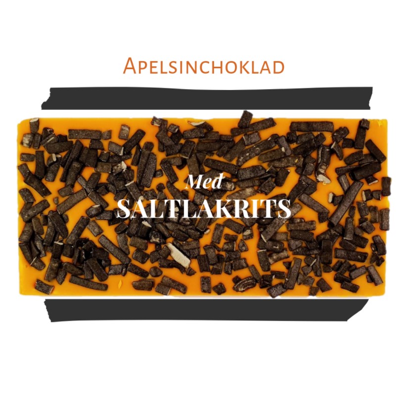 Apelsinchoklad – Saltlakrits 100g
